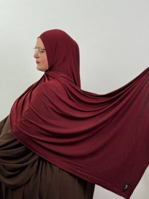 Liquid Jersey mit Steine Bordeaux