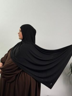 Liquid Jersey mit Steine Schwarz