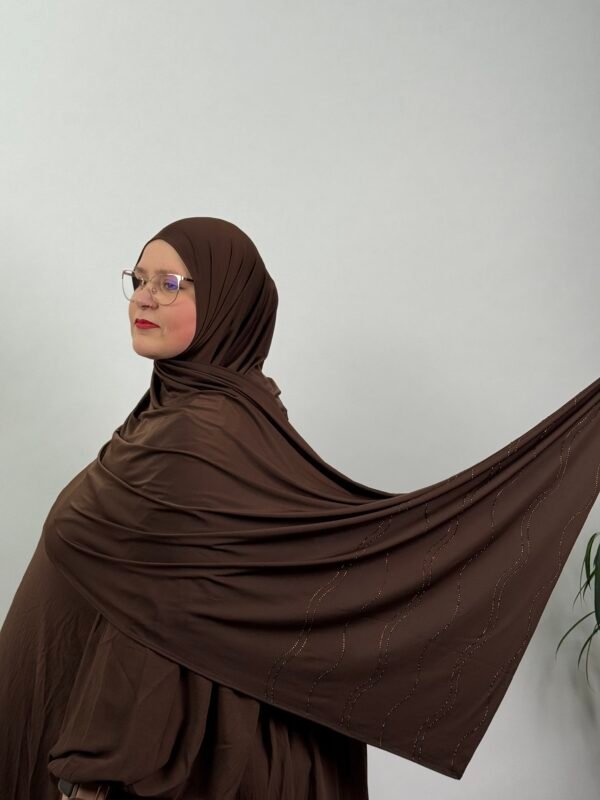 Liquid Jersey mit Steine Chocolate